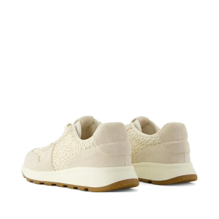 Toms Slip Ons TRVL LITE Retro Runner Sneaker Water Repellent Light Sand Suede And Moroccan Crochet 8211 Women Toms Slip Ons TRVL LITE Retro Runner Sneaker Water Repellent Light Sand Suede And Moroccan Crochet 8211 Women