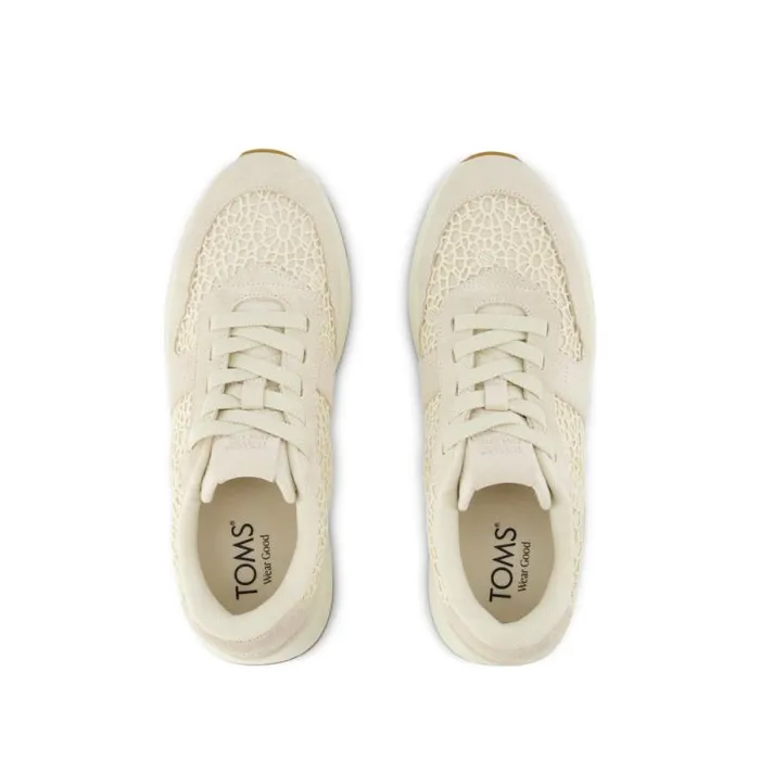 Toms Slip Ons TRVL LITE Retro Runner Sneaker Water Repellent Light Sand Suede And Moroccan Crochet 8211 Women Toms Slip Ons TRVL LITE Retro Runner Sneaker Water Repellent Light Sand Suede And Moroccan Crochet 8211 Women