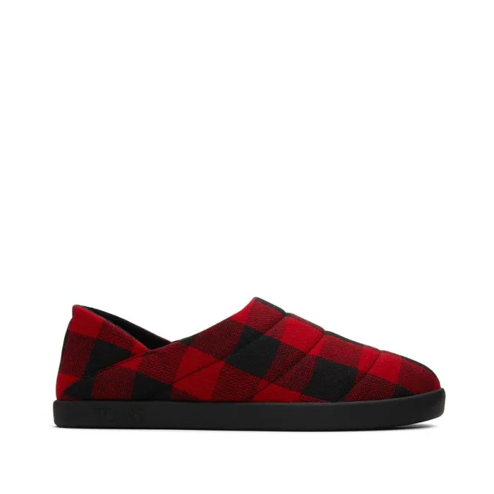 Toms Slippers Ezra Convertible Slipper Red Buffalo Plaid Fleece 8211 Men