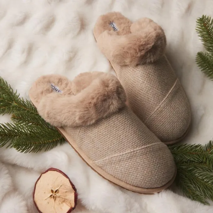 Toms Slippers Valerie Slipper Oatmeal Sparkle Knit 8211 Women Toms Slippers Valerie Slipper Oatmeal Sparkle Knit 8211 Women