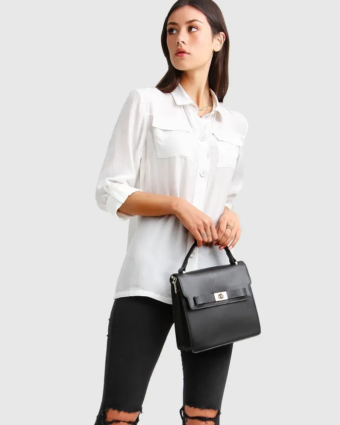 Tops Eclipse Rolled Sleeve Blouse 8211 Cream 8211 Belle and Bloom Women
