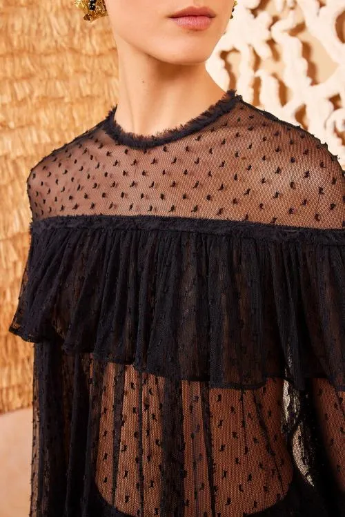 Tops Women Ulla Johnson Anelise Blouse Noir Tops Women Ulla Johnson Anelise Blouse Noir