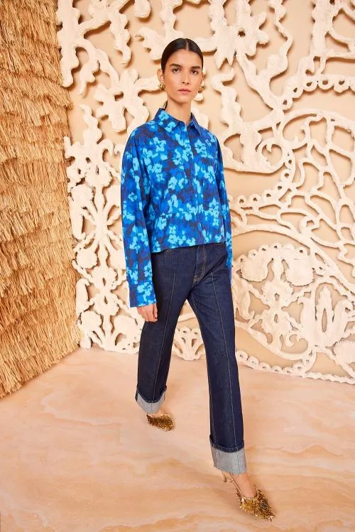 Tops Women Ulla Johnson Aria Blouse Azure Tops Women Ulla Johnson Aria Blouse Azure