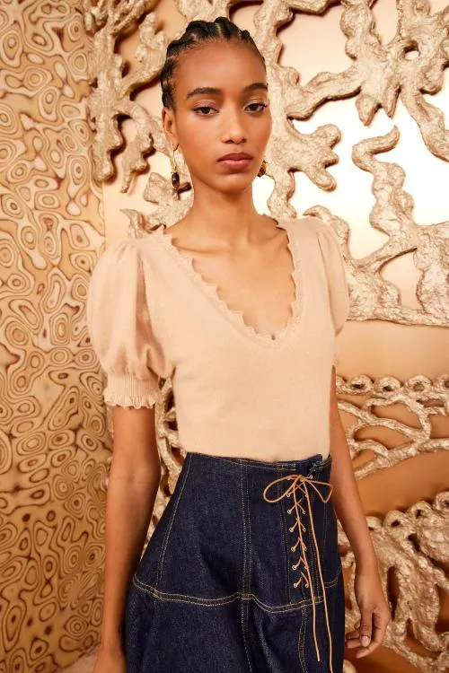Tops Women Ulla Johnson Polline Top Camel Tops Women Ulla Johnson Polline Top Camel