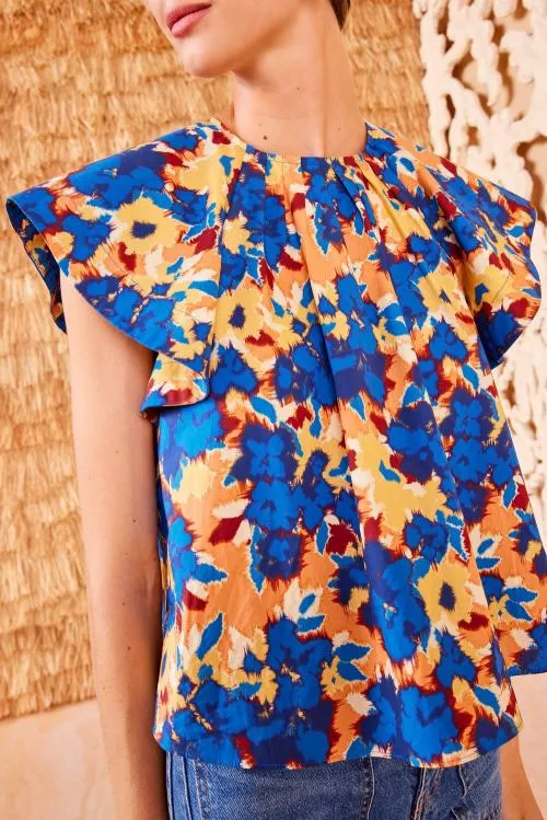 Tops Women Ulla Johnson Rumi Top Wildflower Tops Women Ulla Johnson Rumi Top Wildflower