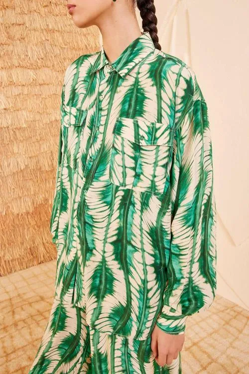 Tops Women Ulla Johnson Soren Shirt Acacia Tops Women Ulla Johnson Soren Shirt Acacia
