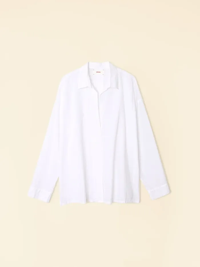 Tops Women White Henry Top XRENA Tops Women White Henry Top XRENA