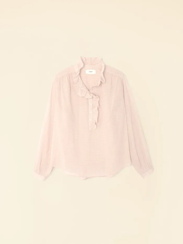 Tops XRENA Women Rose Petal Caspian Plaid Top Tops XRENA Women Rose Petal Caspian Plaid Top