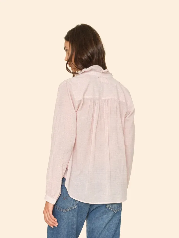 Tops XRENA Women Rose Petal Caspian Plaid Top Tops XRENA Women Rose Petal Caspian Plaid Top
