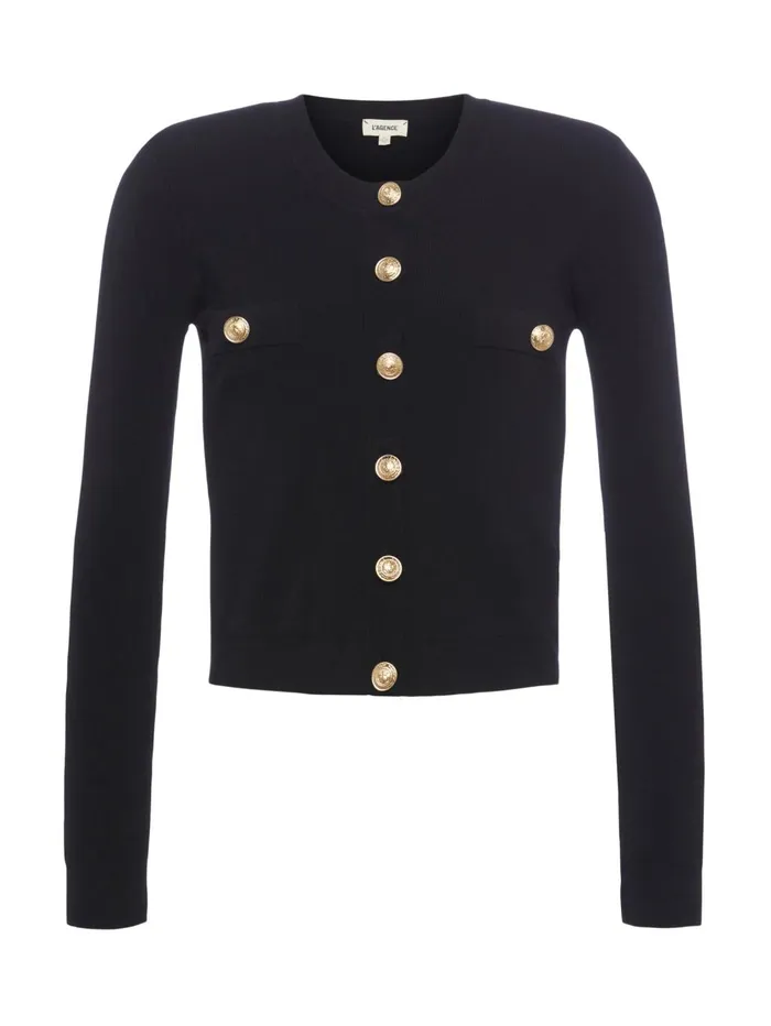 Toulouse Cardigan Black Women L039Agence Knitwear Toulouse Cardigan Black Women L039Agence Knitwear