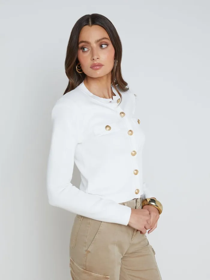 Toulouse Cardigan Ivory Women L039Agence Knitwear Toulouse Cardigan Ivory Women L039Agence Knitwear
