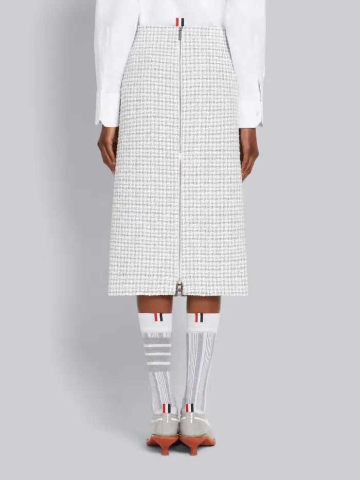 Tweed Low Rise Mid Calf Pencil Skirt Medium Grey Women Thom Browne Skirts