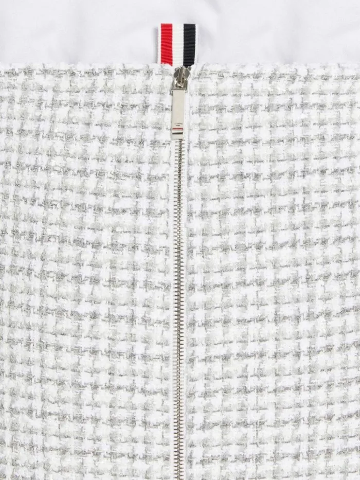 Tweed Low Rise Mid Calf Pencil Skirt Medium Grey Women Thom Browne Skirts