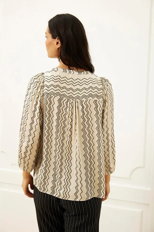 TWIST BLOUSE 16064 190 Nature 190 Women IN FRONT BLOUSES SHIRTS
