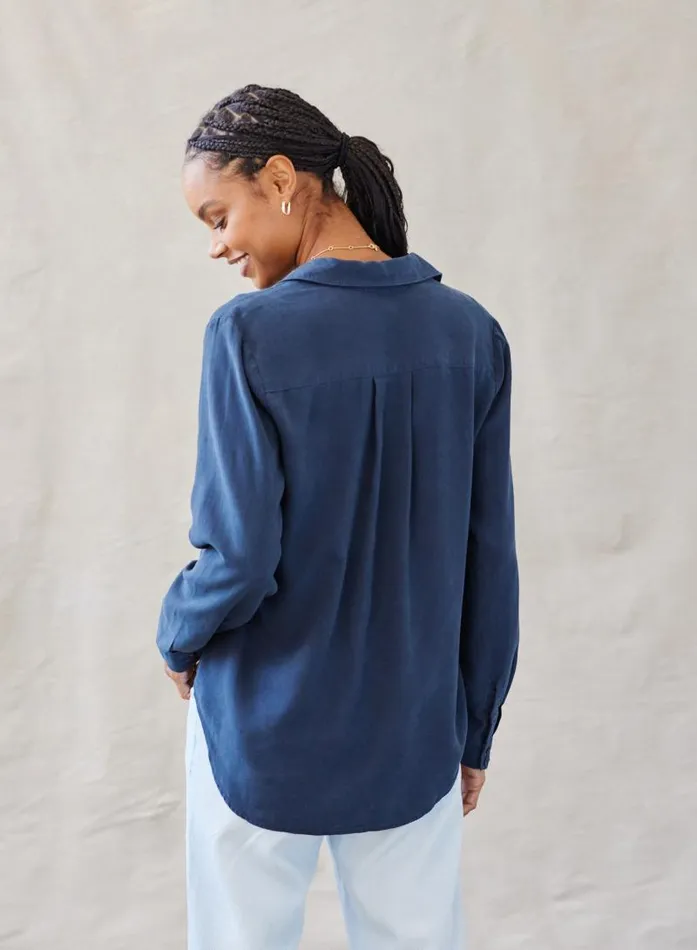 Two Pocket Classic Button Down 8211 Endless Sea Women Bella Dahl Long Sleeve Two Pocket Classic Button Down 8211 Endless Sea Women Bella Dahl Long Sleeve