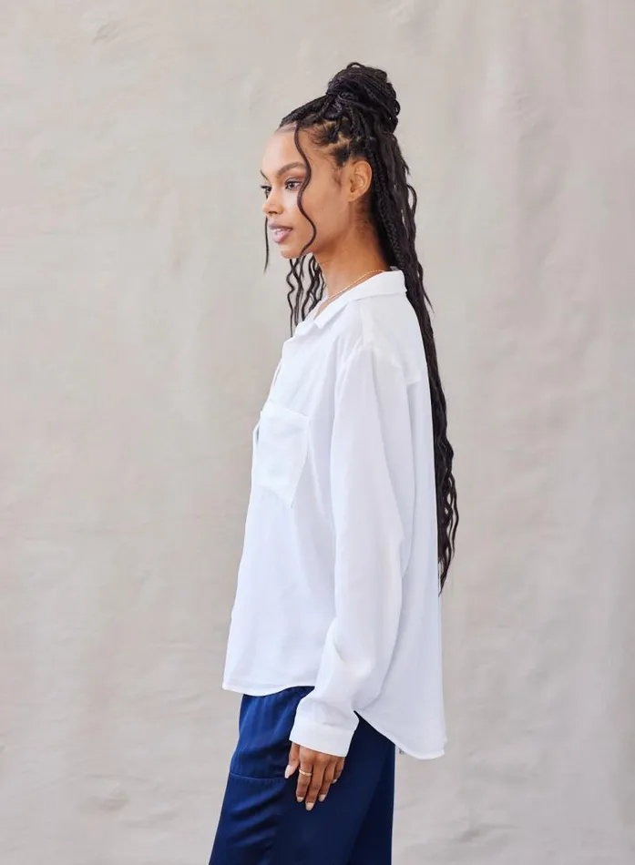 Two Pocket Classic Button Down 8211 White Women Bella Dahl Long Sleeve Two Pocket Classic Button Down 8211 White Women Bella Dahl Long Sleeve