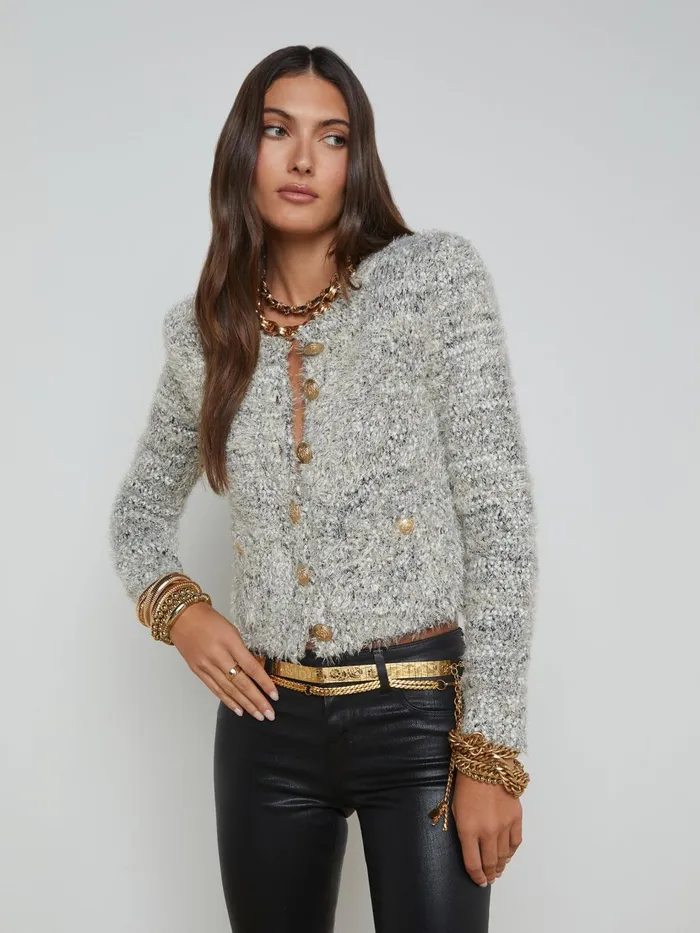 Una Cardigan Blackivorygold Multi Women L039Agence Knitwear