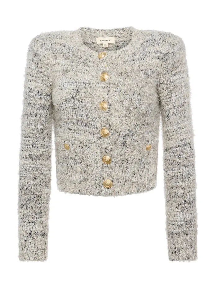 Una Cardigan Blackivorygold Multi Women L039Agence Knitwear Una Cardigan Blackivorygold Multi Women L039Agence Knitwear