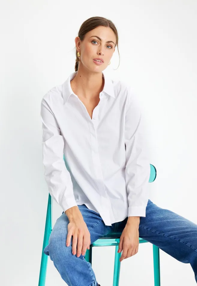 VALERIA SHIRT 15298 010 White 010 Women IN FRONT BLOUSES SHIRTS