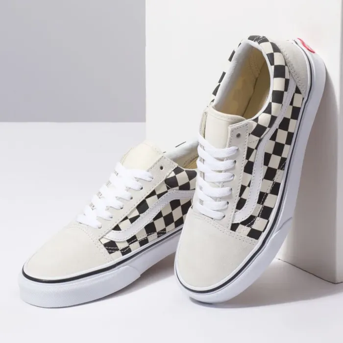 Vans Checkerboard Old Skool WhiteBlack Women Classics Shoes