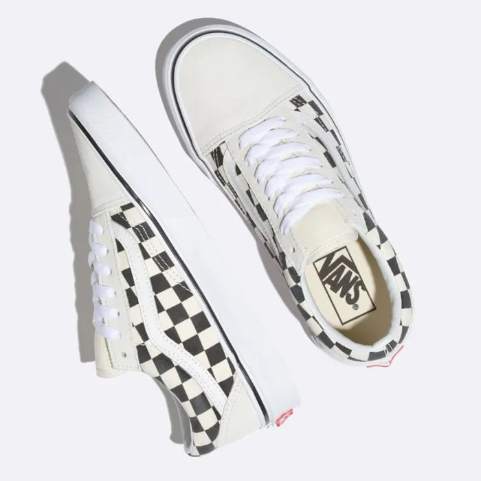 Vans Checkerboard Old Skool WhiteBlack Women Classics Shoes