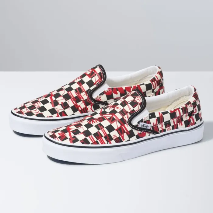 Vans Classics Shoes MenWomen Crew Classic SlipOn CheckerboardRed