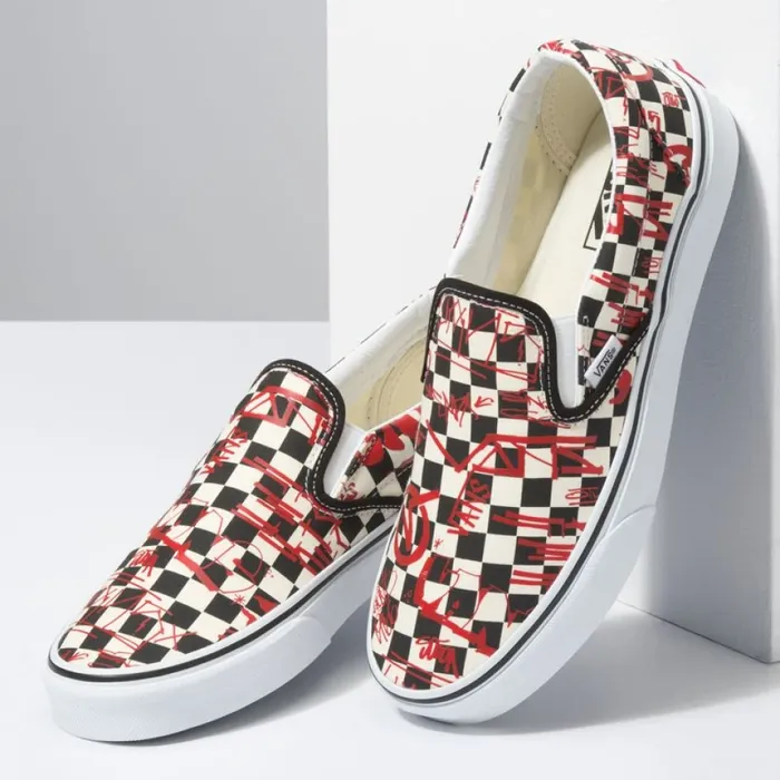 Vans Classics Shoes MenWomen Crew Classic SlipOn CheckerboardRed Vans Classics Shoes MenWomen Crew Classic SlipOn CheckerboardRed