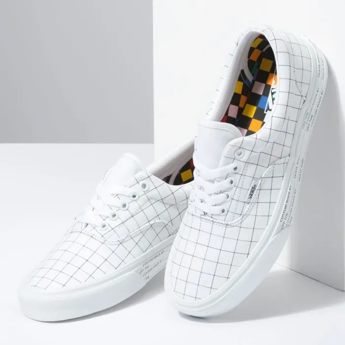 Vans UColor Era CheckerboardTrue White MenWomen Classics Shoes Vans UColor Era CheckerboardTrue White MenWomen Classics Shoes