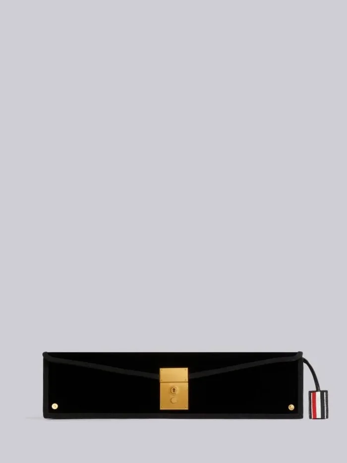 Velvet Grosgrain Frame Limousine Mrs Thom Clutch Black Women Thom Browne Purses and Wallets Velvet Grosgrain Frame Limousine Mrs Thom Clutch Black Women Thom Browne Purses and Wallets