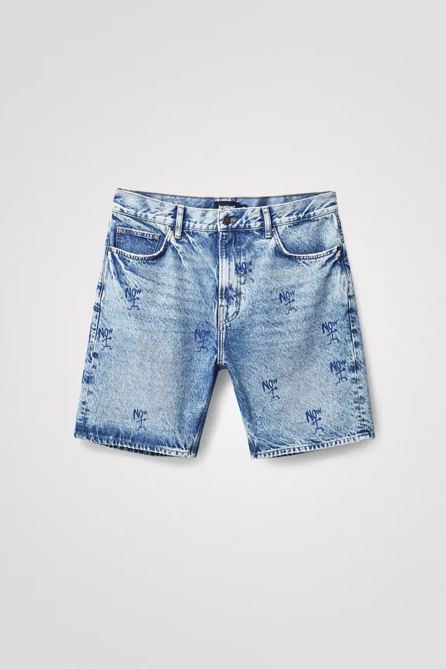 Washedeffect Denim Bermuda Shorts Mens Desigual Jeans and Pants