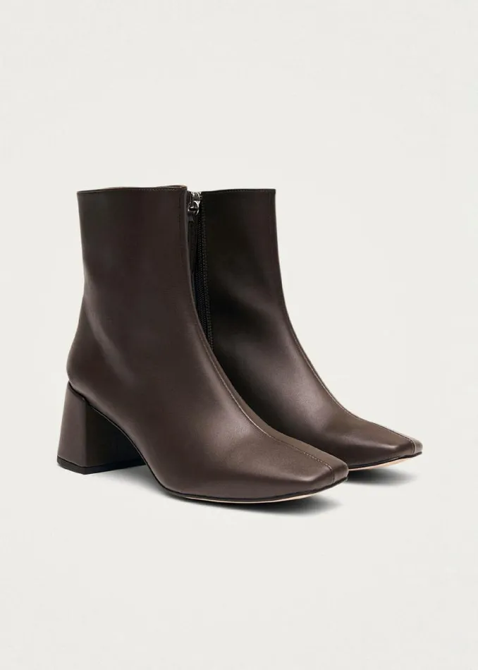 Watercolor Umber Brown Vegan Leather Ankle Boots Women ALOHAS Boots