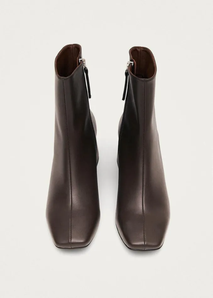 Watercolor Umber Brown Vegan Leather Ankle Boots Women ALOHAS Boots