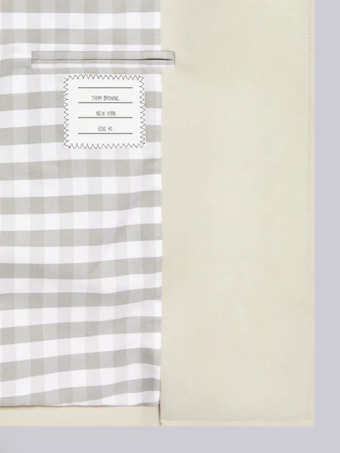 Waterproof Cotton Twill Striped Armband Cropped Car Coat Khaki Women Thom Browne Outerwear