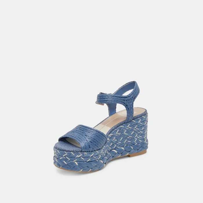 Wedges Women Dolce Vita Tiago Wedges Blue Raffia