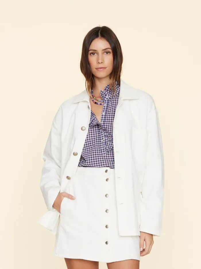 White Stanford Denim Jacket Sweaters and Jackets XRENA Women