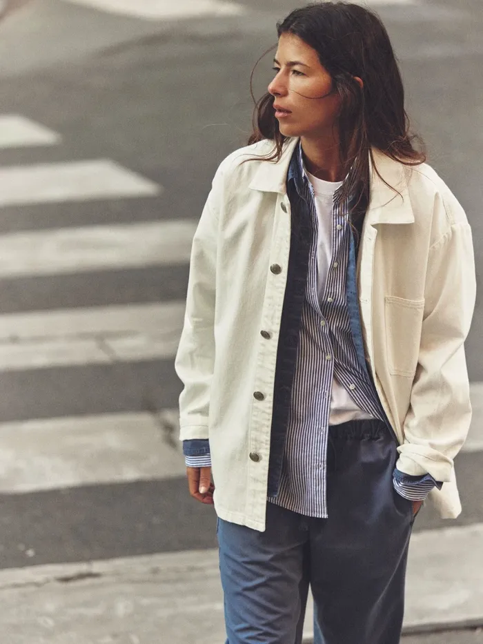 White Stanford Denim Jacket Sweaters and Jackets XRENA Women White Stanford Denim Jacket Sweaters and Jackets XRENA Women