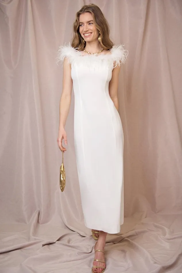 Winslett Ivory Feathers Women RIXO Bridal