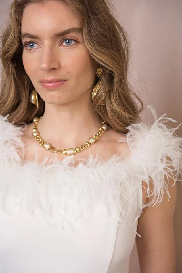 Winslett Ivory Feathers Women RIXO Bridal Winslett Ivory Feathers Women RIXO Bridal