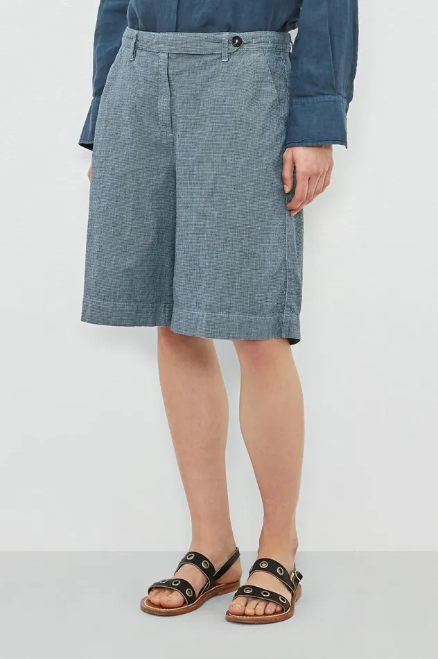 Women AIKA 8211 Cotton Linen Bermuda Shorts 8211 Avio Massimo Alba Trousers and Shorts