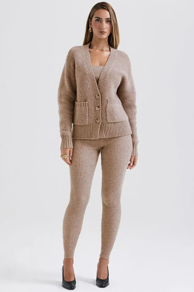 Women Alara Barley Chunky Natural Wool Cardigan House Of CB Tops Women Alara Barley Chunky Natural Wool Cardigan House Of CB Tops