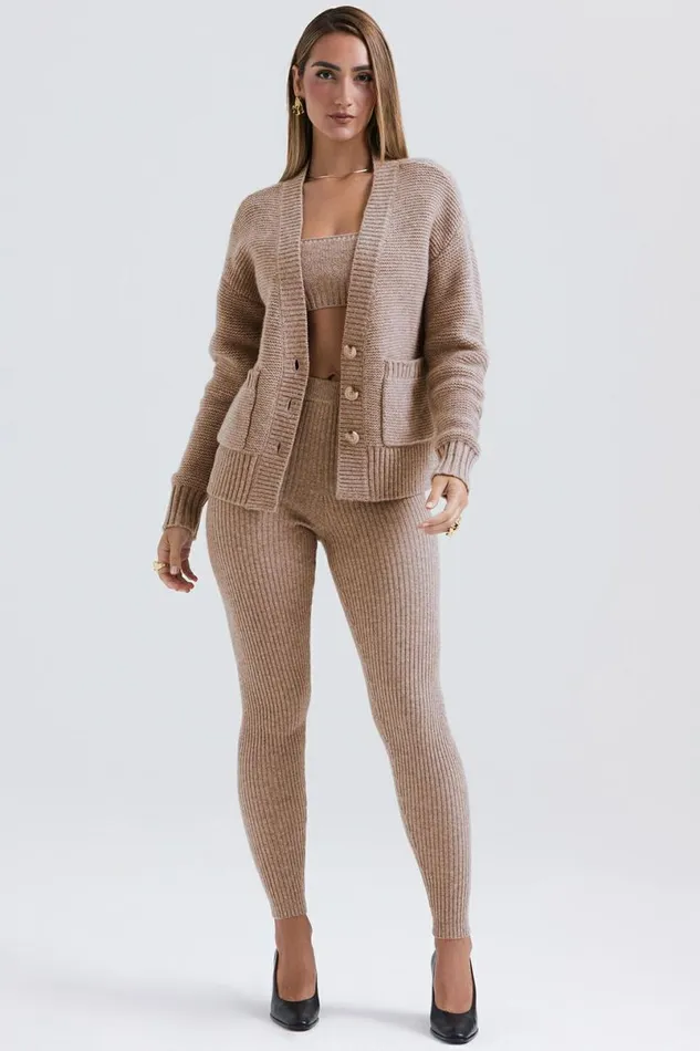 Women Alara Barley Chunky Natural Wool Cardigan House Of CB Tops Women Alara Barley Chunky Natural Wool Cardigan House Of CB Tops
