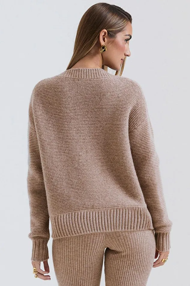 Women Alara Barley Chunky Natural Wool Cardigan House Of CB Tops Women Alara Barley Chunky Natural Wool Cardigan House Of CB Tops