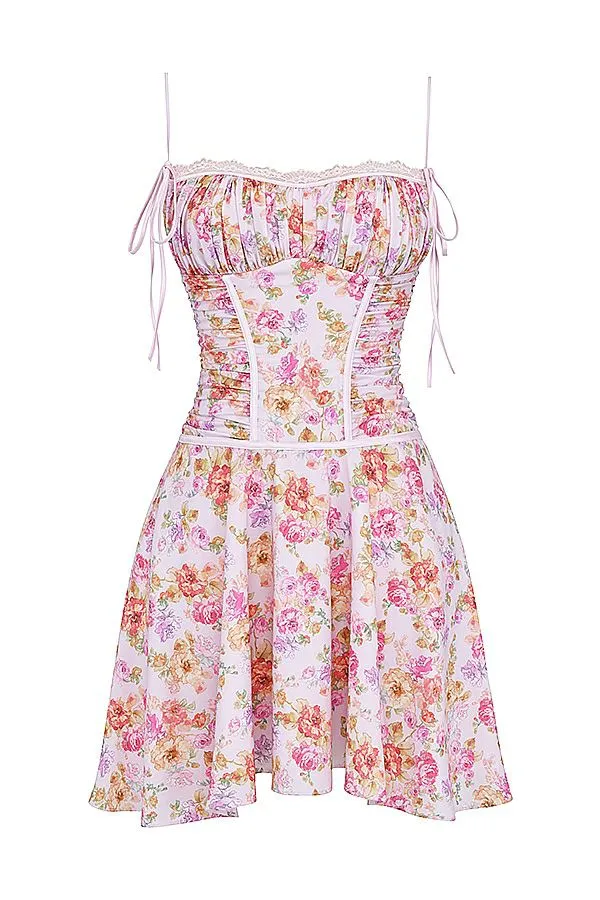 Women Alejandra Light Lavender Print Corset Dress House Of CB Dresses