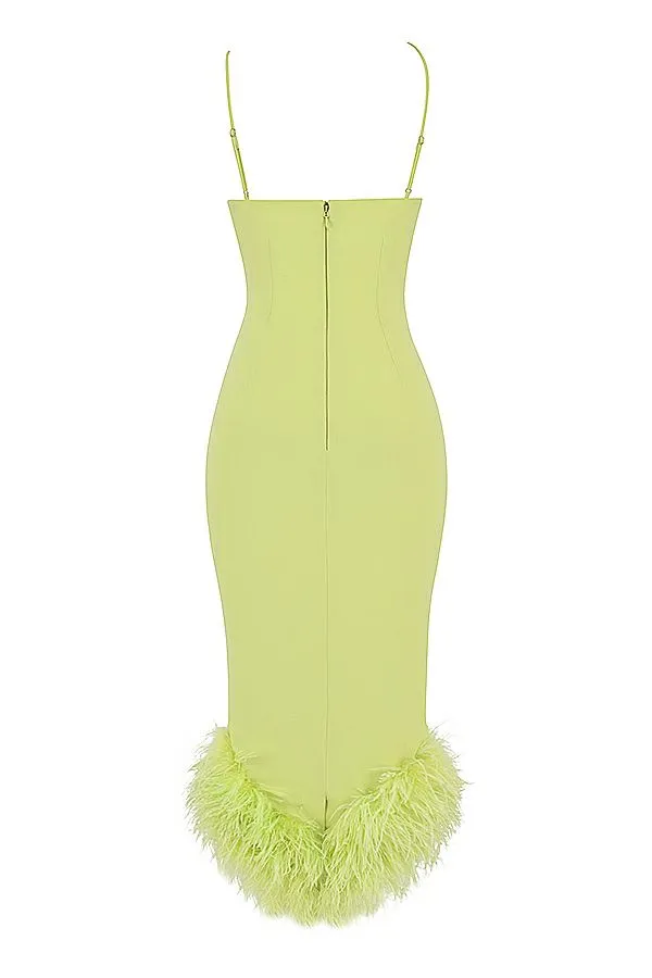 Women Alessia Lime Midi Dress House Of CB Dresses Women Alessia Lime Midi Dress House Of CB Dresses