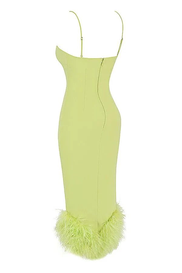 Women Alessia Lime Midi Dress House Of CB Dresses Women Alessia Lime Midi Dress House Of CB Dresses
