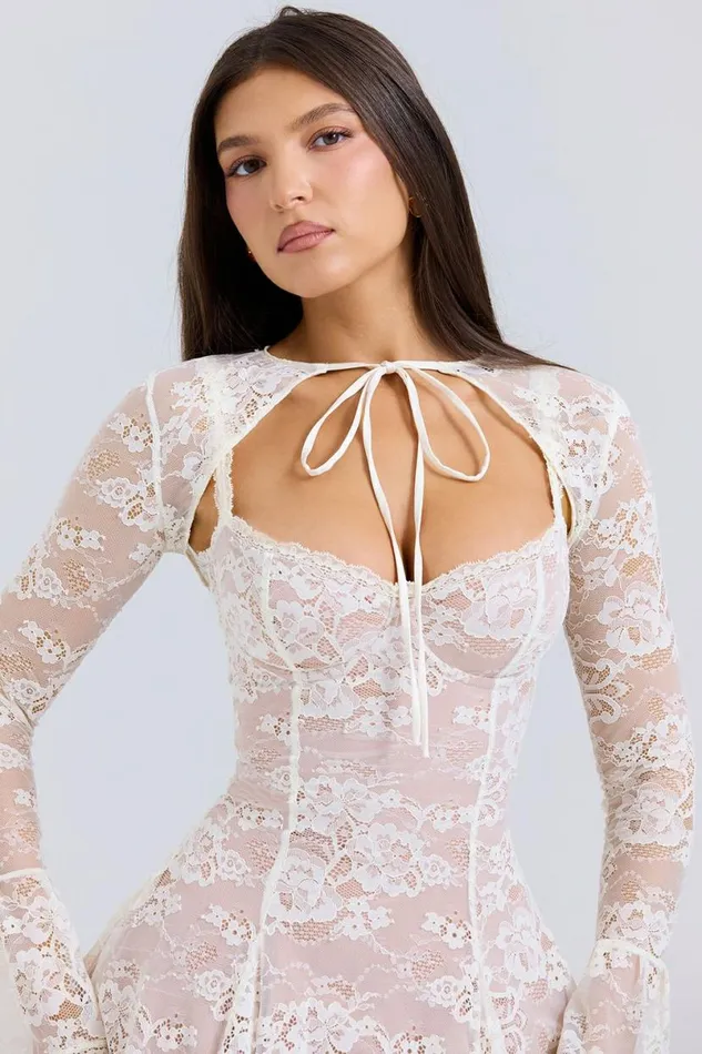 Women Alice Vintage Cream Lace Mini Dress House Of CB Dresses Women Alice Vintage Cream Lace Mini Dress House Of CB Dresses