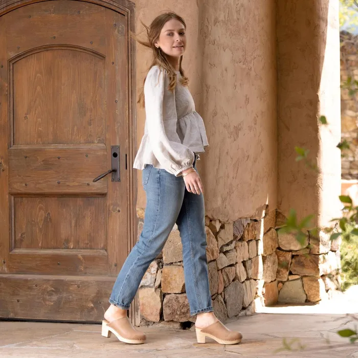 Women AllDay Heeled Clog Almond Nisolo Heels