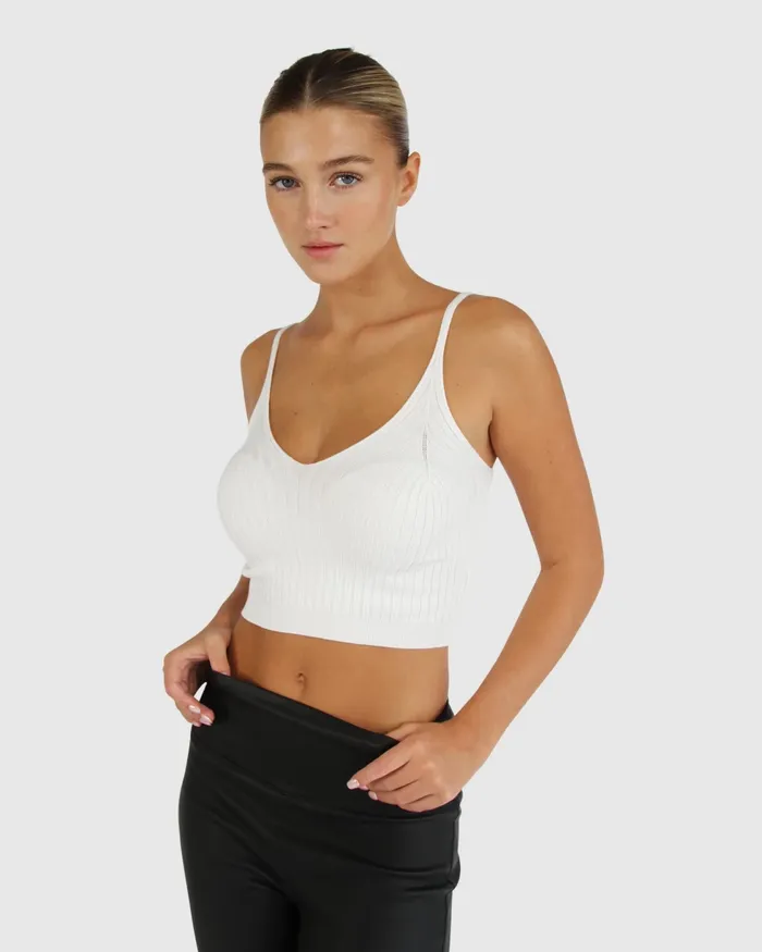 Women All I Need Knit Crop 8211 Cream Knitwear Belle and Bloom