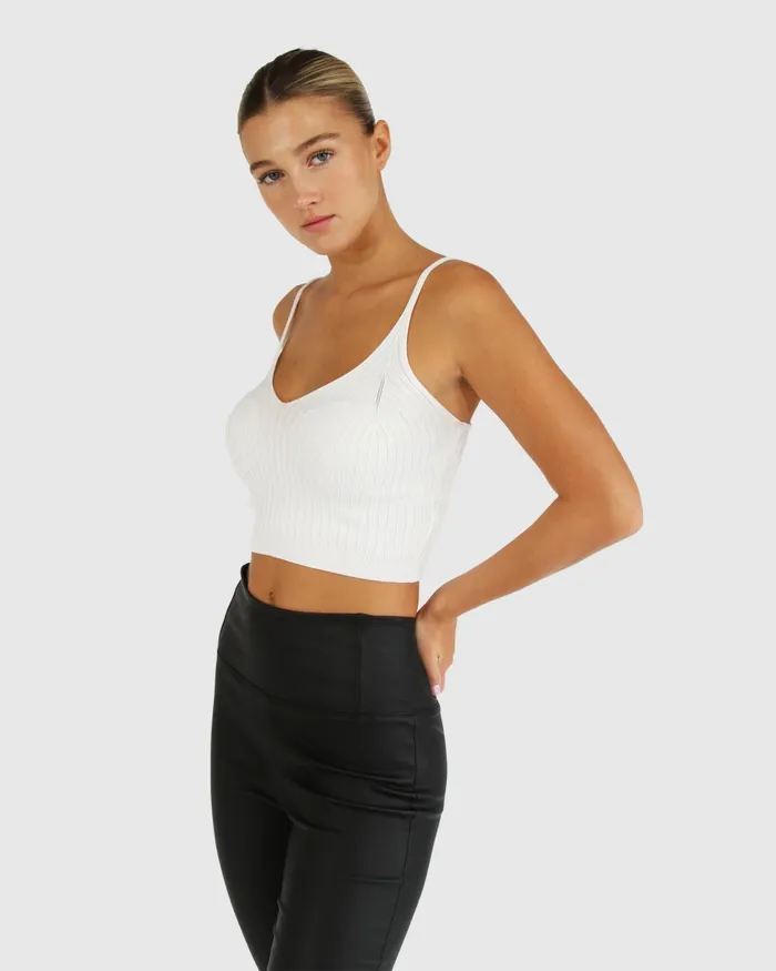 Women All I Need Knit Crop 8211 Cream Knitwear Belle and Bloom