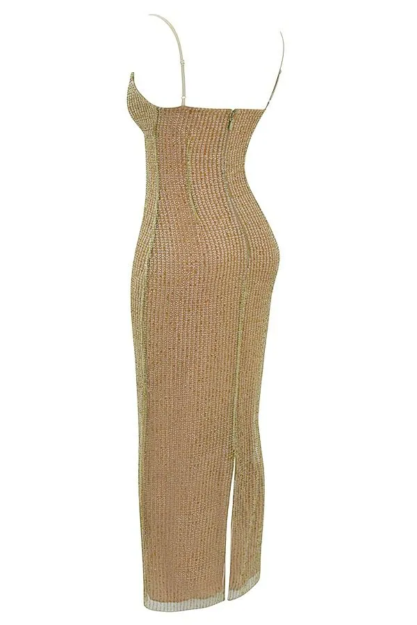 Women Alondra Cafe Au Lait Beaded Maxi Dress 8211 Limited Edition House Of CB Dresses